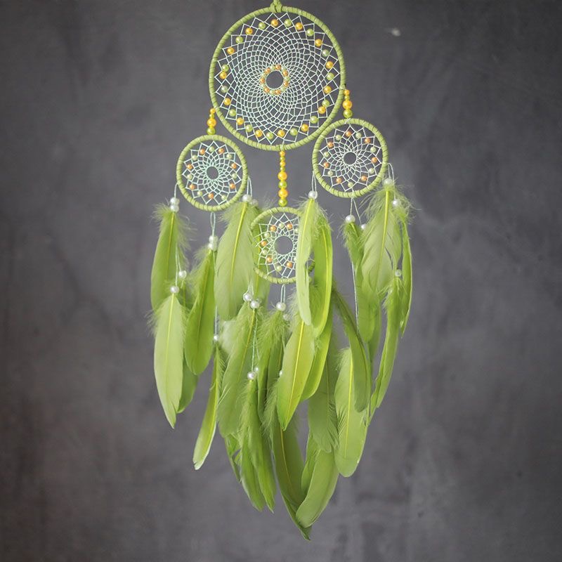 Home Textiles & Decorations - Handgemaakte dromenvanger met meerdere ringen, kleurrijke